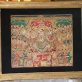 Peinture indienne encadrée. La déesse indienne Devi. XIXe-XXe siècle