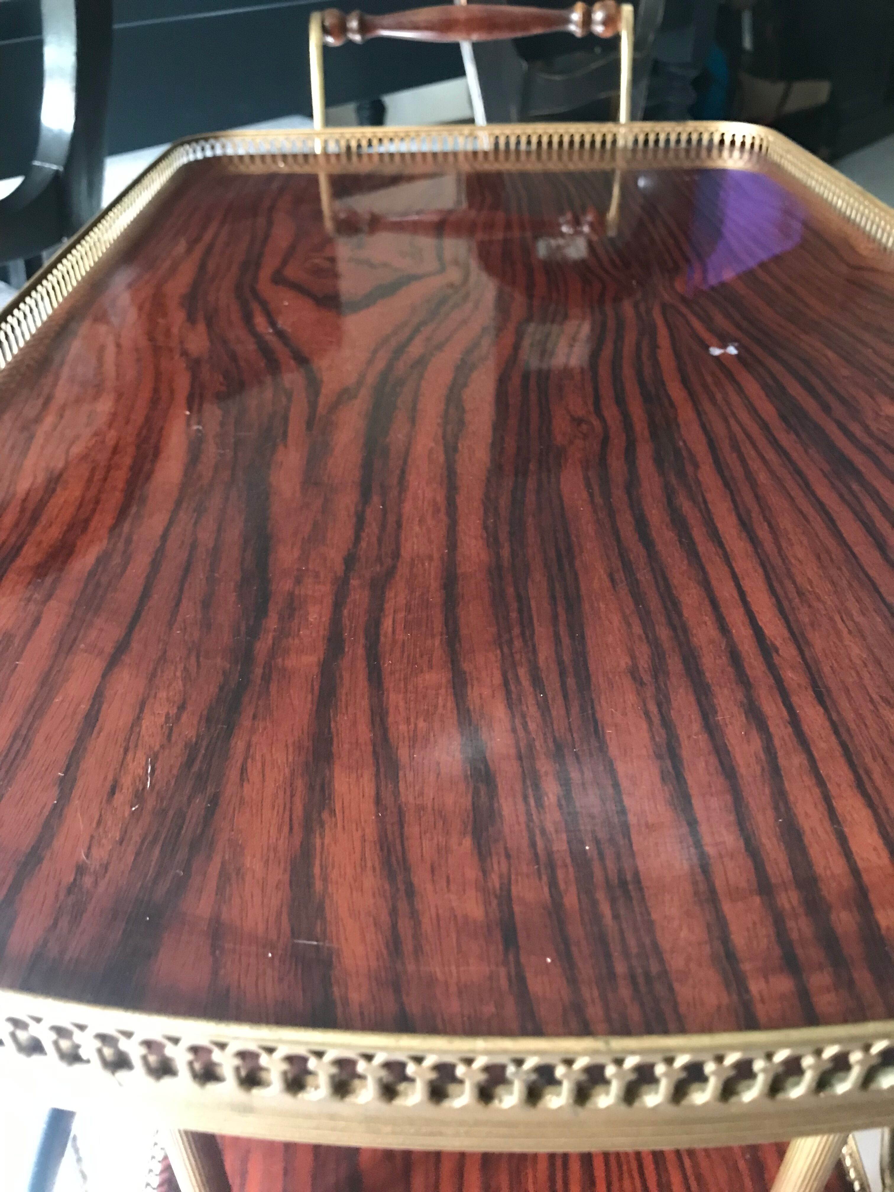 Rolling service wood and brass