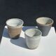 Set of 3 cups / mug in Indonesian ceramic (black, matte brown & speckled glazed)