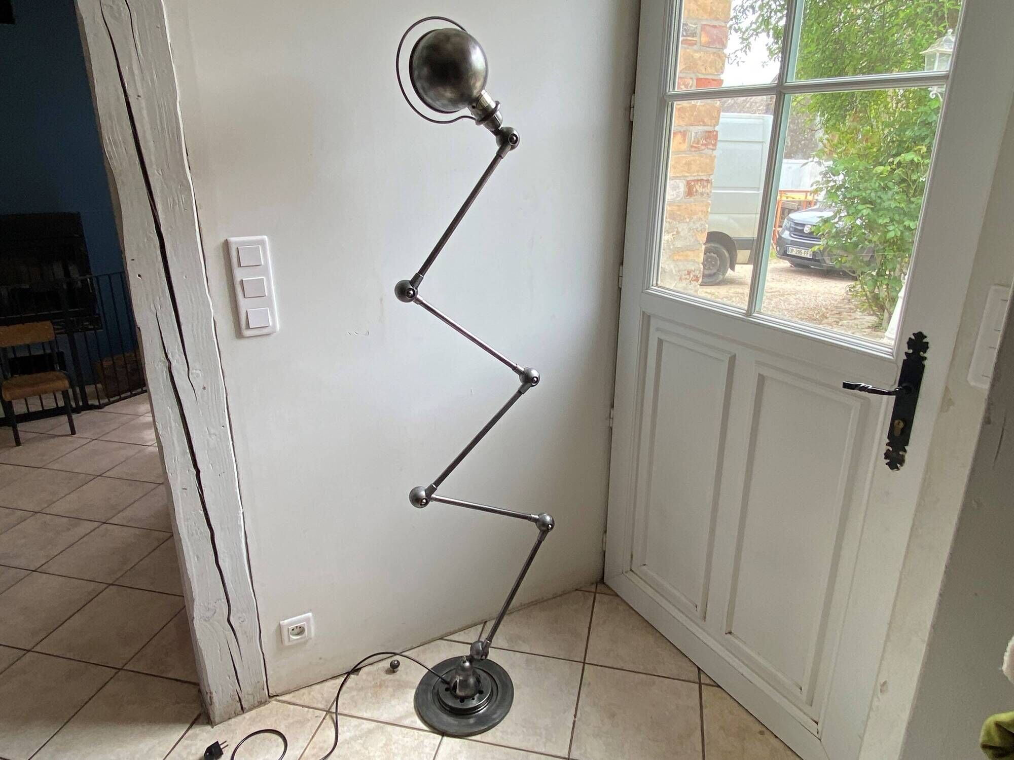 Jieldé 5-arm floor lamp, 40cm, graphite, industrial style, Jean Louis Domecq, 1950s vintage
