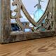 Wooden mirror with heart motif – natural patina