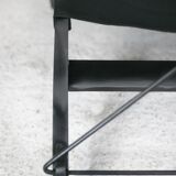 Armchair by Tord Bjorklund, black wood, steel and canvas. Ed. Ikéa, circa 1990.