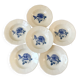 6 hollow plates Digoin Sarreguemines blue flowers 30s