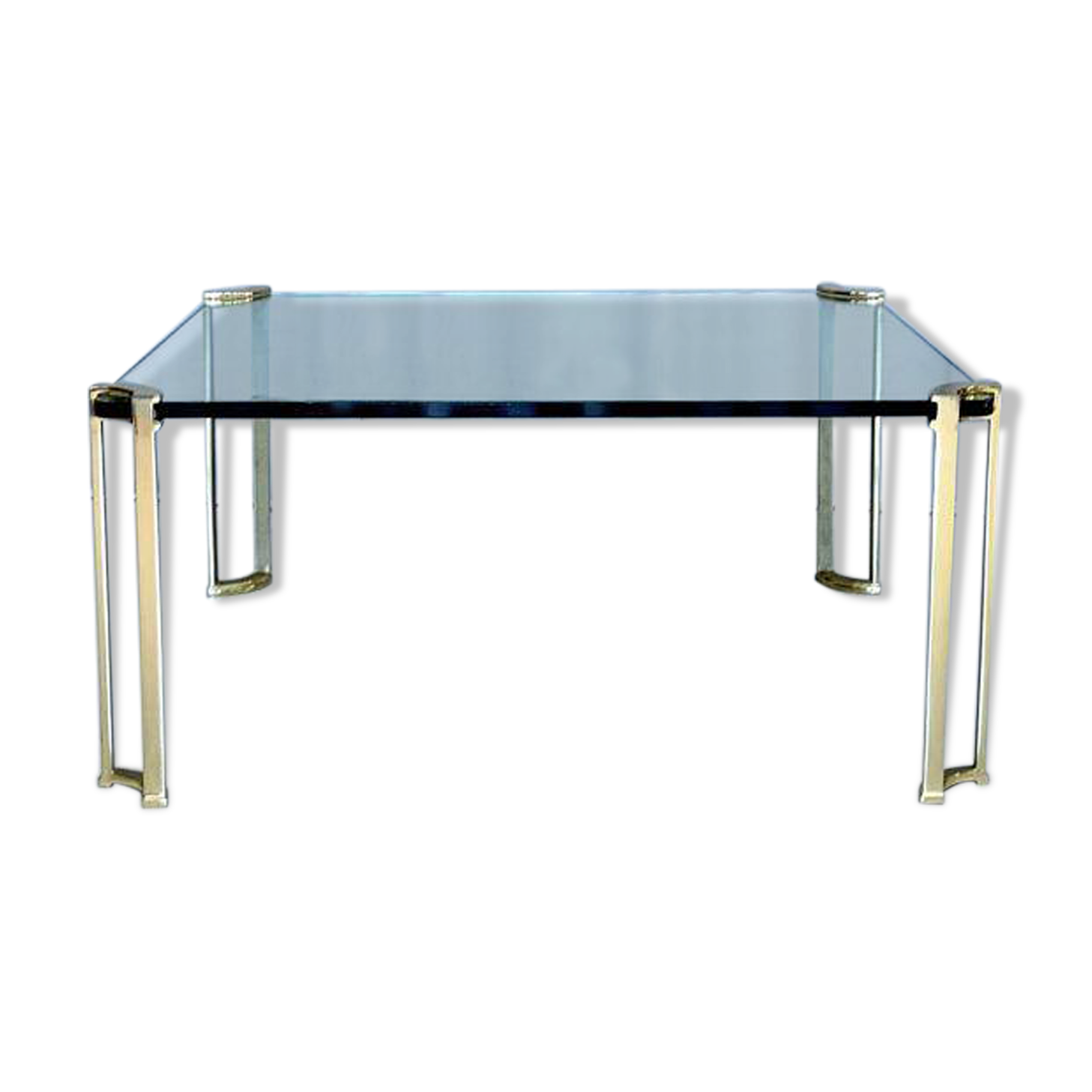 Vintage Bronze And Glass Big Coffee Table By Peter Ghyczy, Germany 1970’s