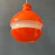 Suspension en verre Peill & Putzler mid-century orange et blanc