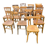 Lot of 16 mismatched bistro chairs
