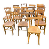 Lot of 16 mismatched bistro chairs