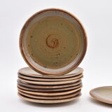 Série d'assiettes en grès 1970 Pierre Digan