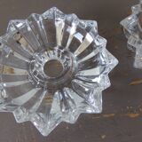 Paire de bougeoirs anciens en cristal