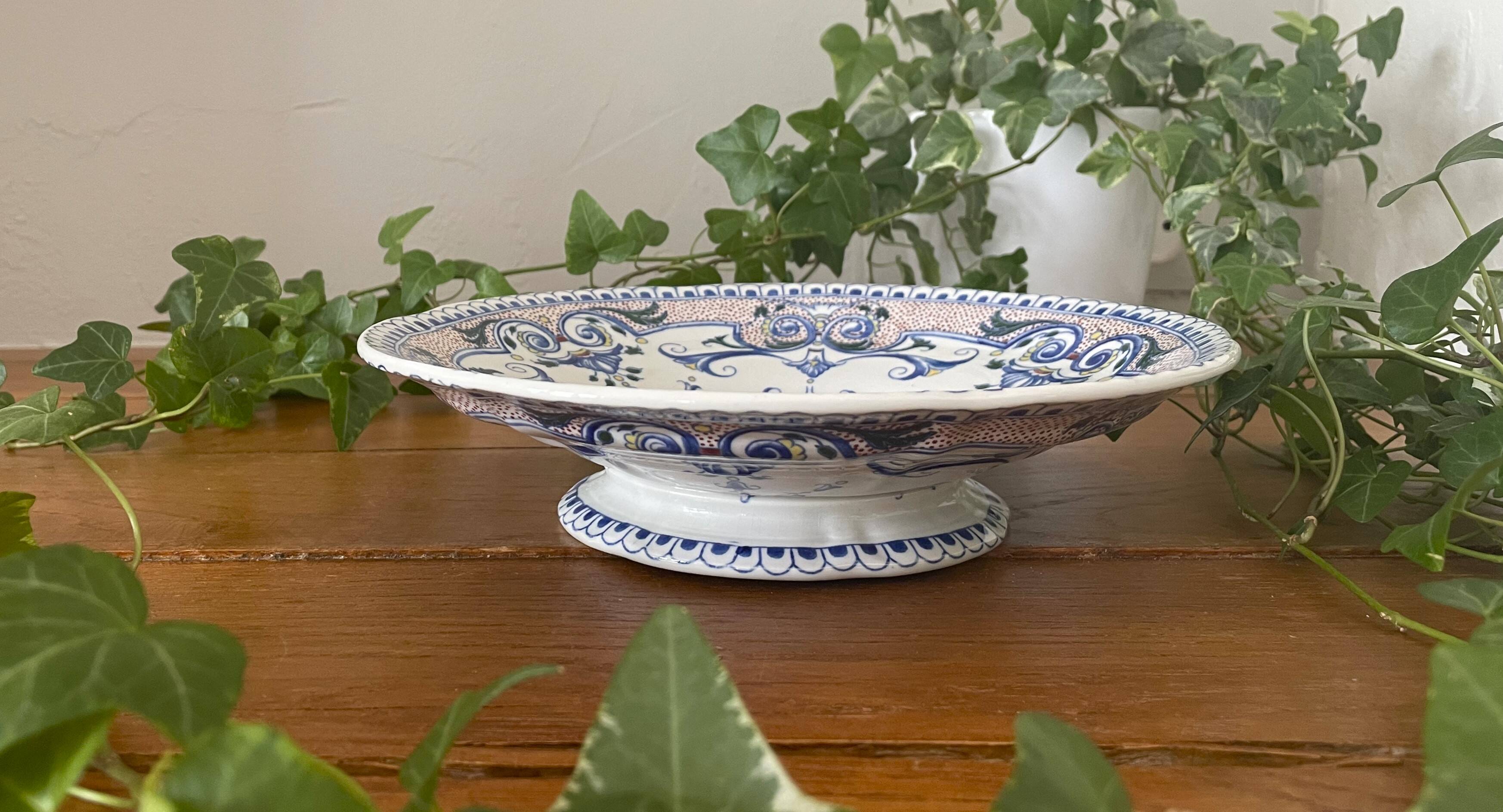 Antique Gien earthenware fruit bowl