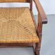 Modernist Brutalist Armchair in Rush and Oak, 1950s