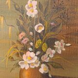 Canvas painting of a bouquet of flowers.