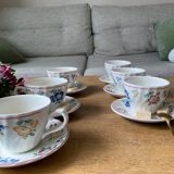 English flower porcelain tea service 6 people