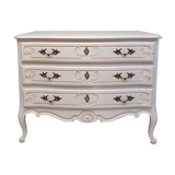 Commode blanche patinée