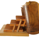 Antique carved walnut cigarette display box