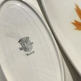 Set 3 plats Longchamp crème feuilles