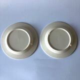 6 flat antique plates in blue white earthenware