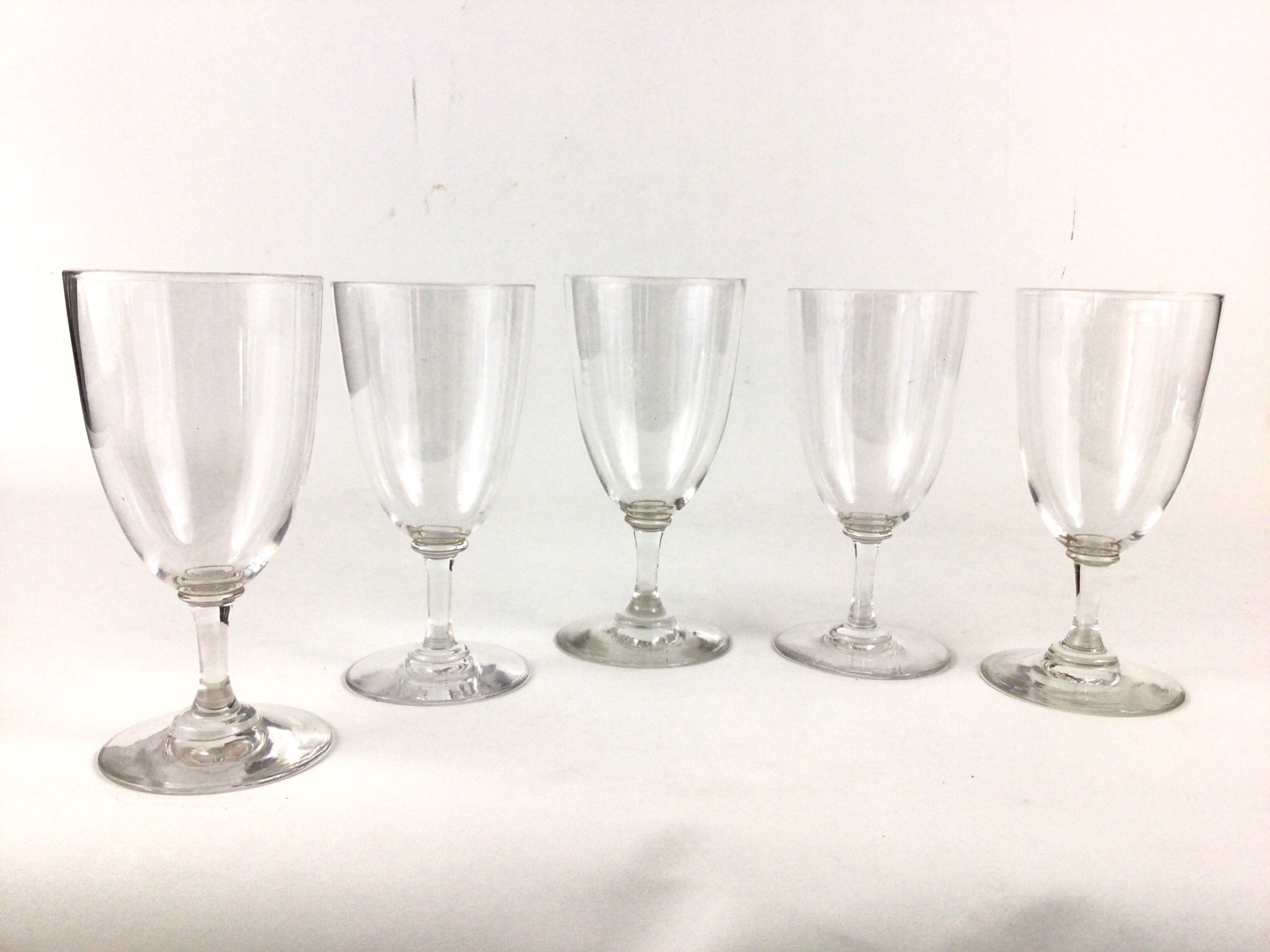 5 crystal water glasses of Baccarat XIXeme-XXeme