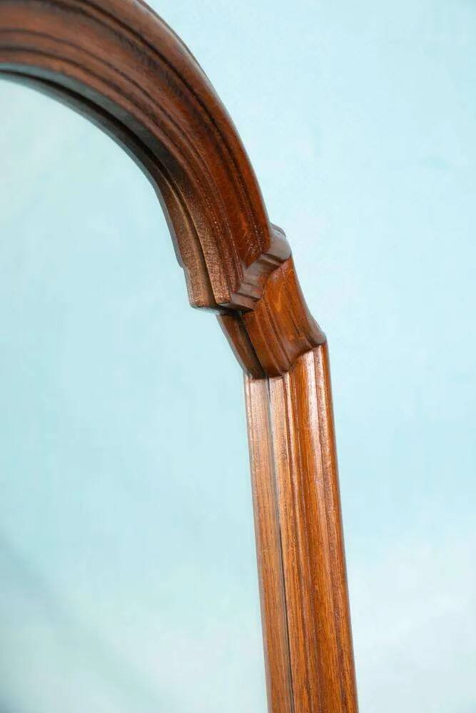 Vintage wooden mirror from the 1960s, art deco style 60s mirror.