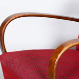 Red art deco armchair - 1930s czechia
