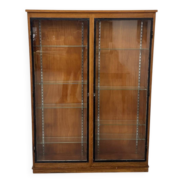 Vitrine de présentation murale Siegel Paris – Chêne & Verre – 1950