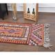 1970s Vintage Turkish Hand-Knotted Wool Cotton Orange Runner Rug 86x326