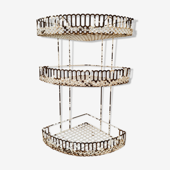 Perforated metal corner shelves