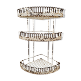 Perforated metal corner shelves