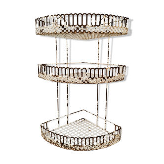 Perforated metal corner shelves