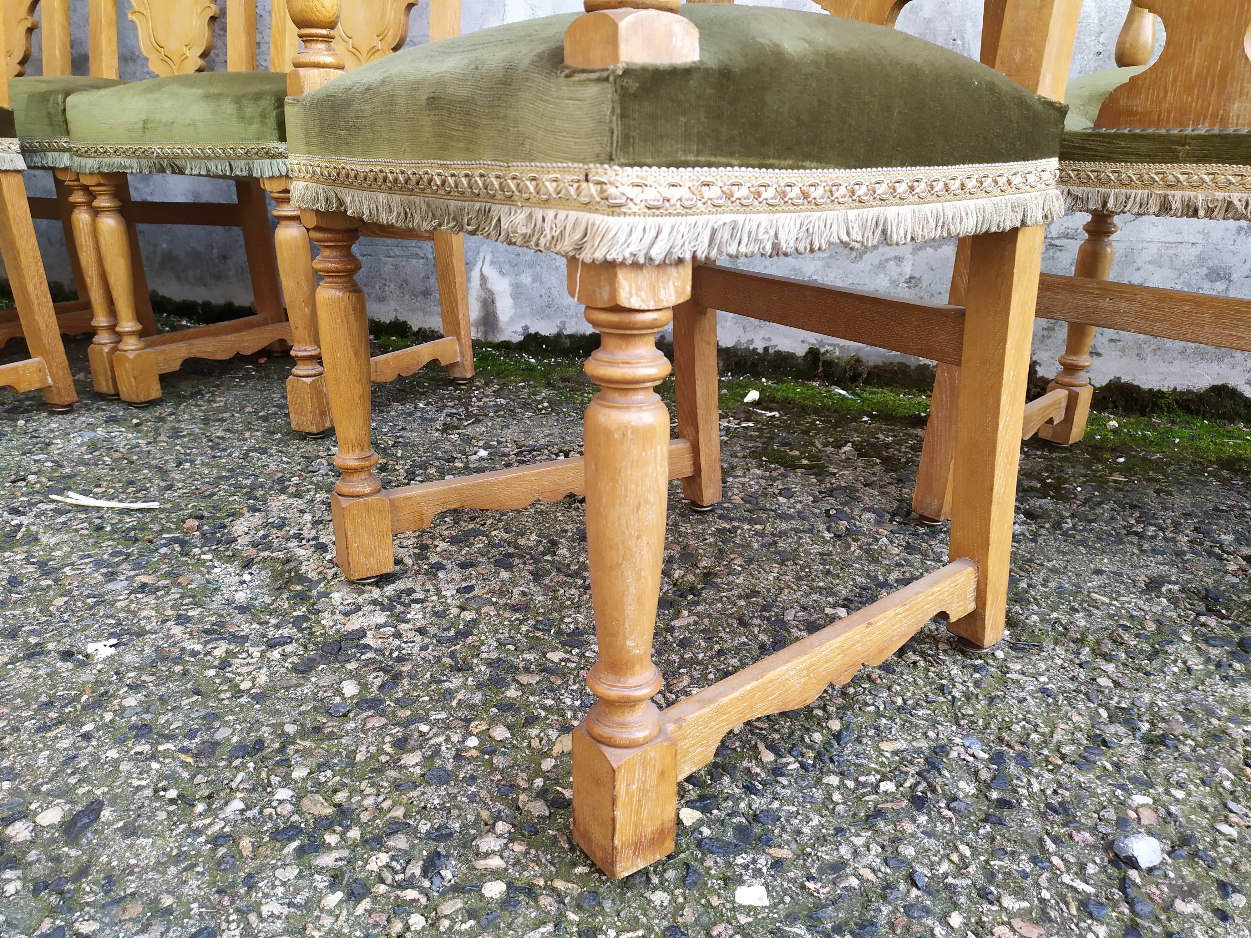 8 ceruse oak style chairs