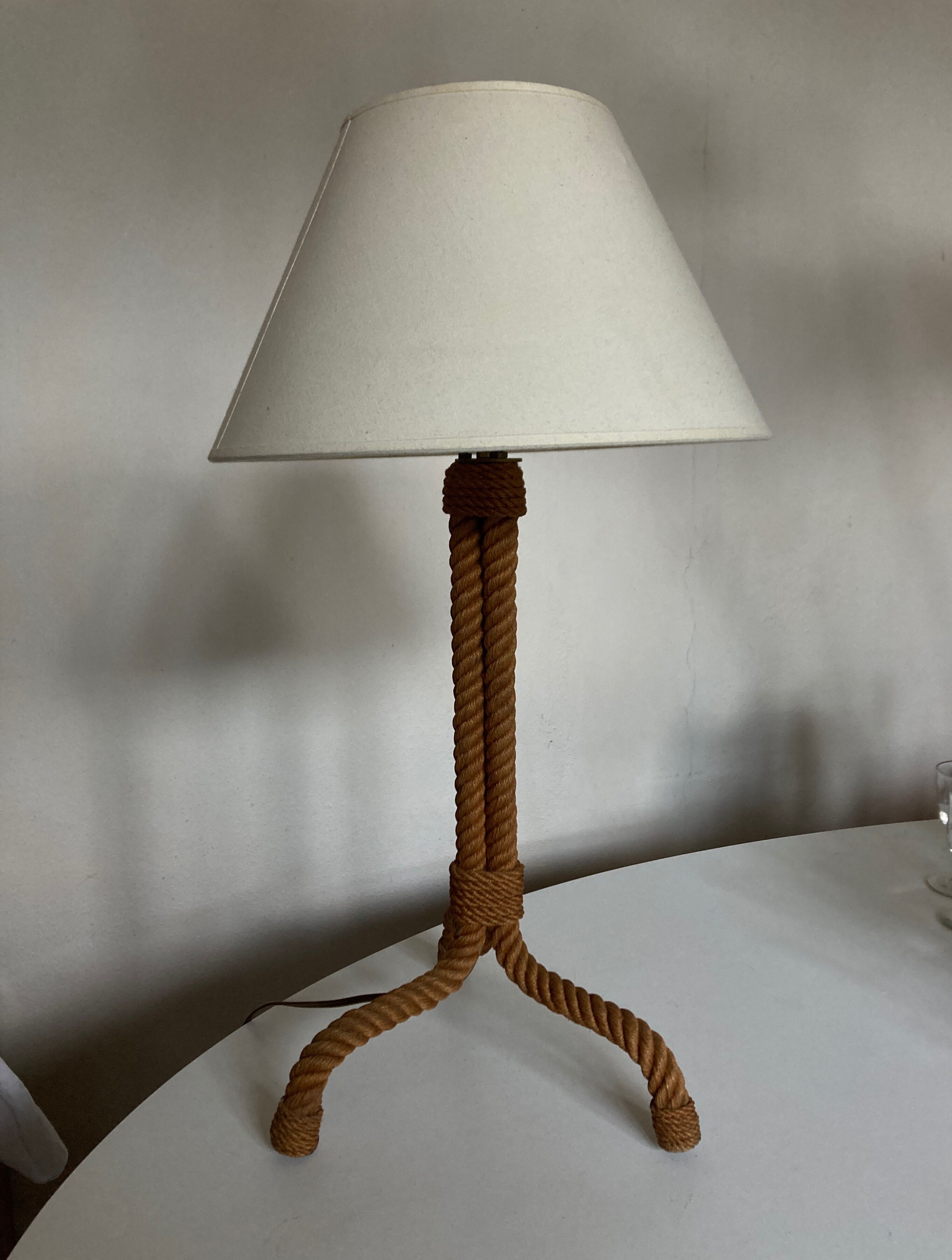 Living room lamp in braided rope 1950 Riviera