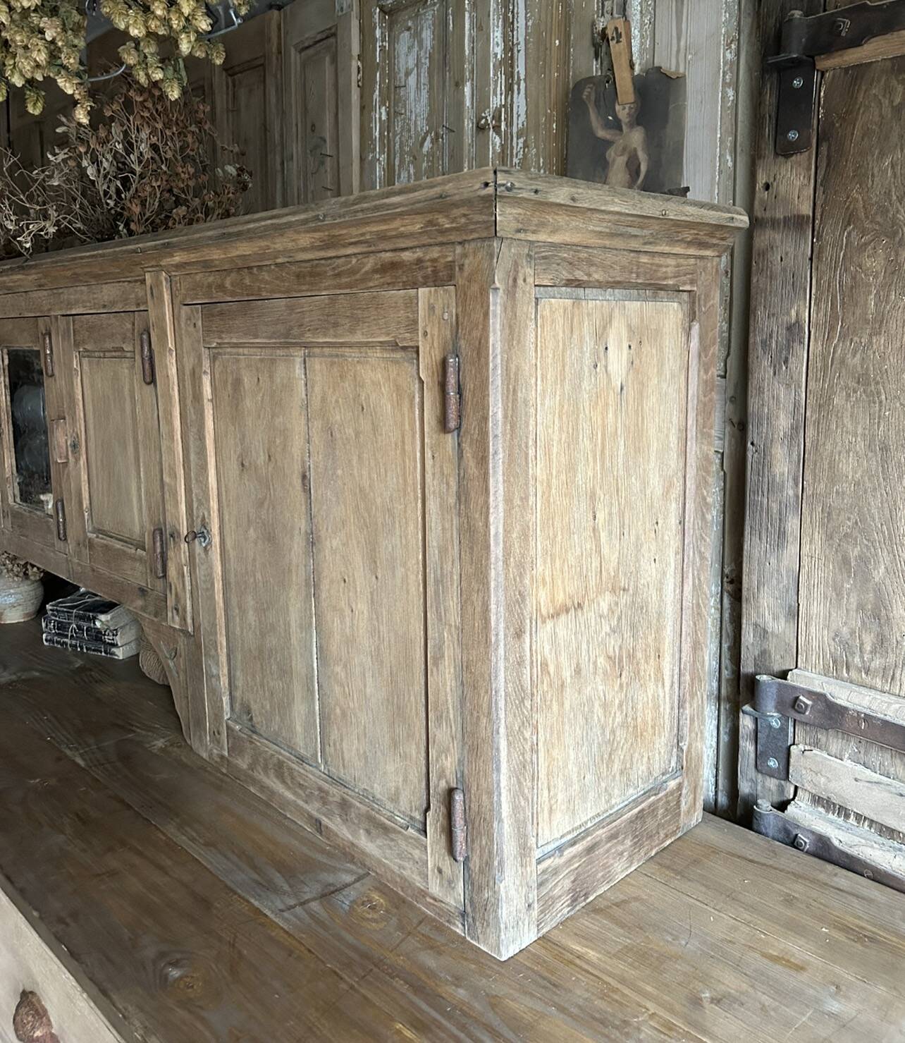 Antique oak dresser top