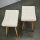 Pair of Mid-Century Beech Stools, Czechoslovakia, 1960s