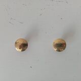 Pair of vintage brass "lens" knobs/furniture handles