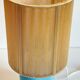 Vintage lamp in opaline blue and golden sons