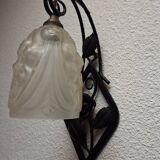 art deco wall light black iron pink decor