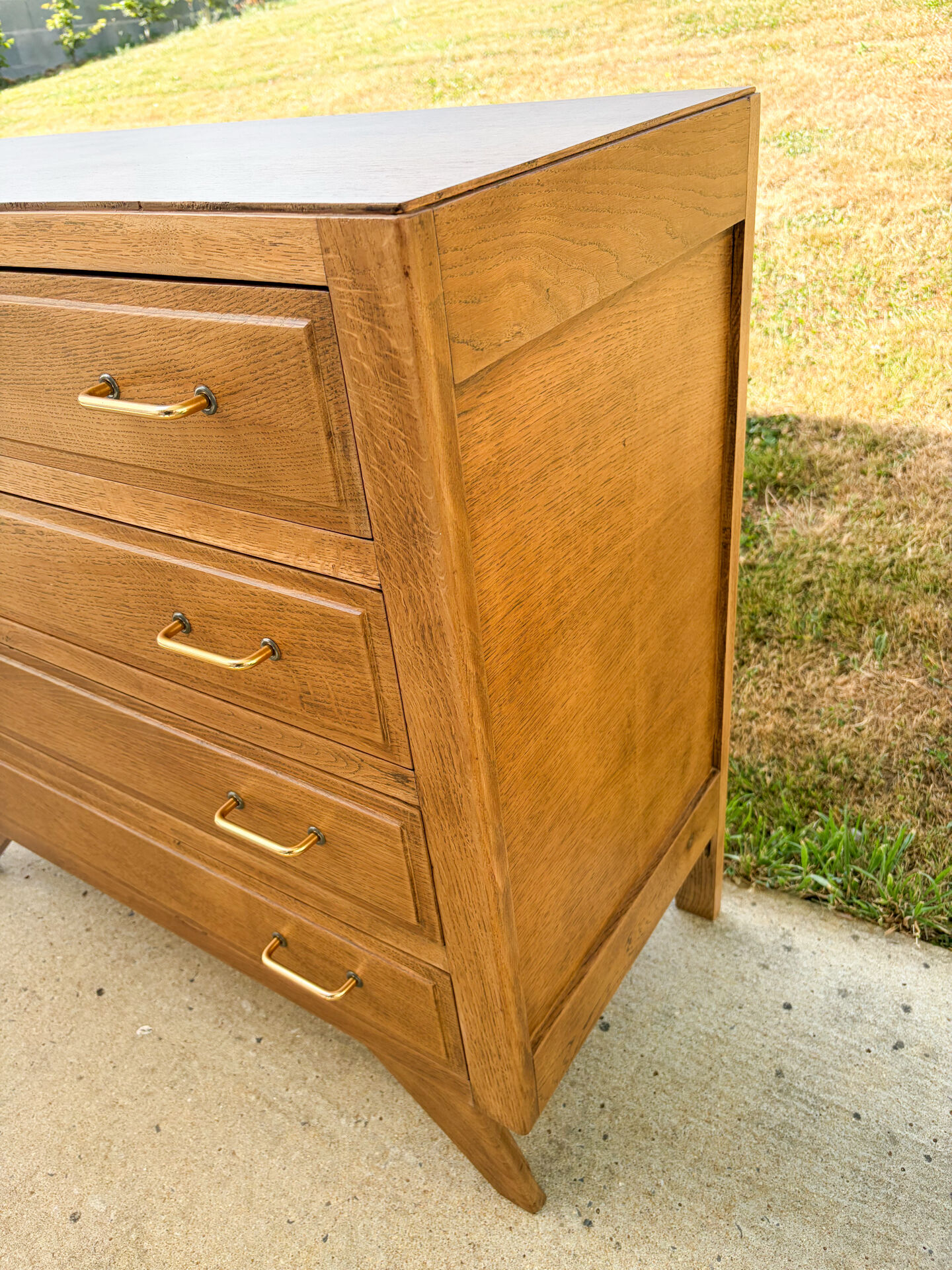Commode à 4 tiroirs , de style scandinave , pieds compas , 1950’