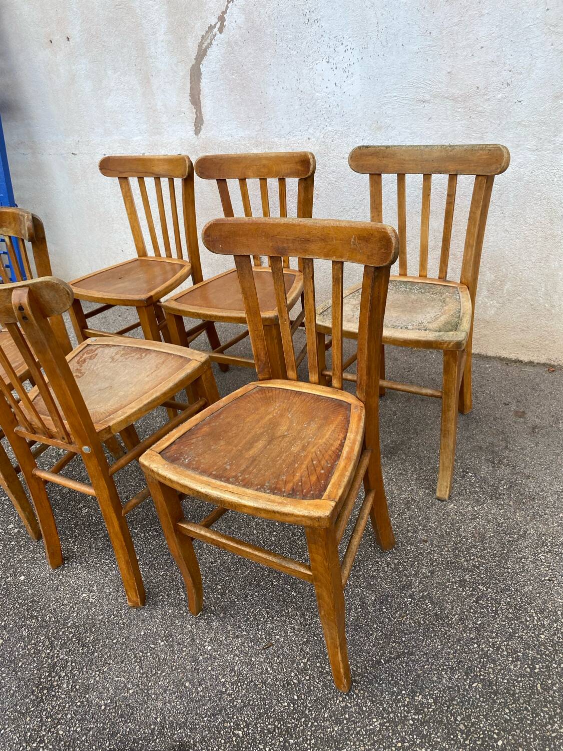 Set of 6 raw bistro chairs
