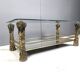 Vintage brass flower coffee table, 1970s