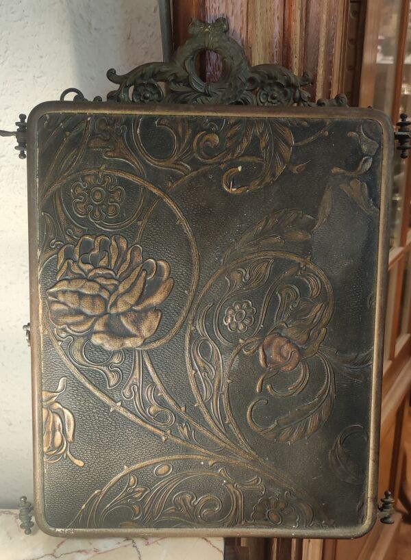 Ancien miroir triptyque/miroir de barbier