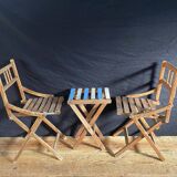 Folding chair - picnic set - two small folding chairs and a small table.