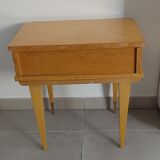 Side table bedside end of sofa in light wood art deco style