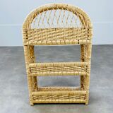 Rounded rattan shelf 60s