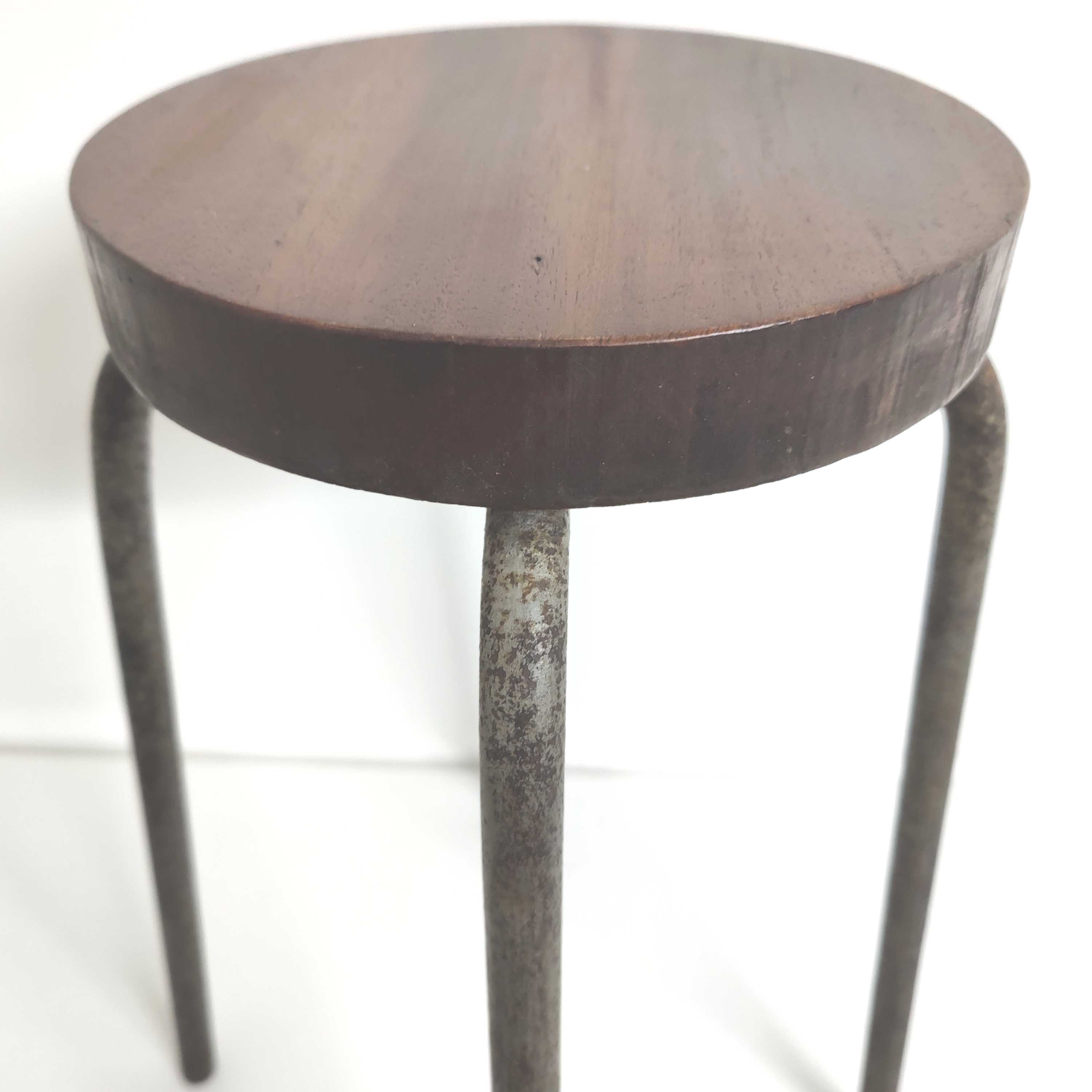 Vintage stool wood and metal workshop