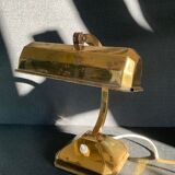 Small art deco side lamp in golden brass