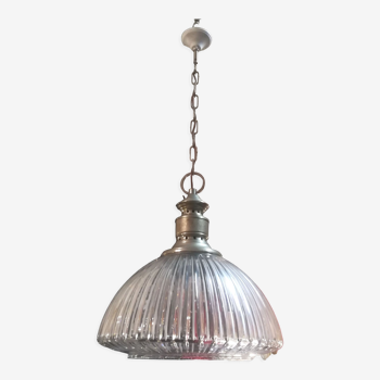 Baccarat pendant light in cut crystal and chrome metal
