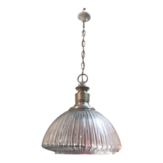 Baccarat pendant light in cut crystal and chrome metal