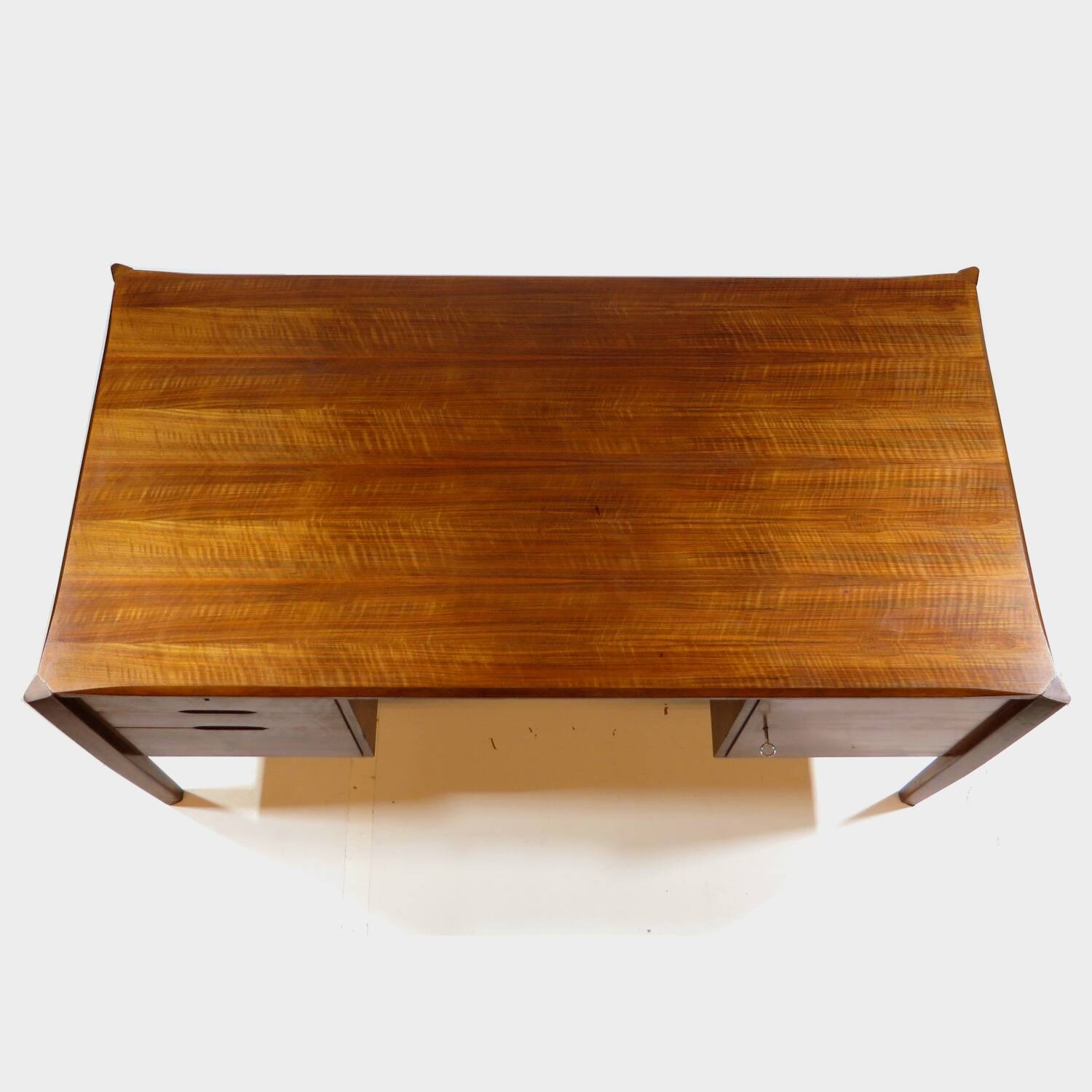 Vintage Mid-Century Modern Walnut Executive Desk by Wilhelm Renz