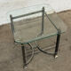Vintage Neoclassical Side Table — Gun Metal & Brass Frame with Octagon