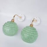 Green speckled appliques